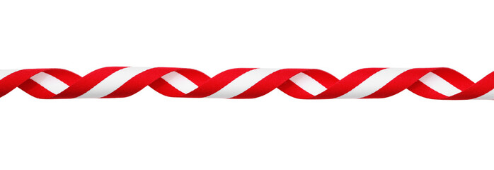 Obraz premium Ribbon in colors of Austrian flag isolated on white