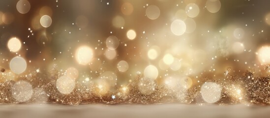 Golden Festive Background with Bokeh Lights