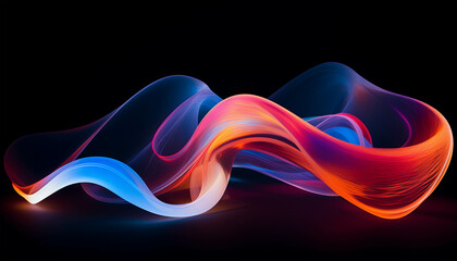 Obraz premium Abstract Light Painting with Dynamic Continuous Lines
