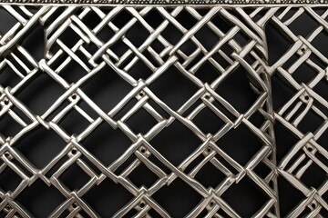 Opulent Diamond-Shaped Silver Lattice Pattern in Traditional Style