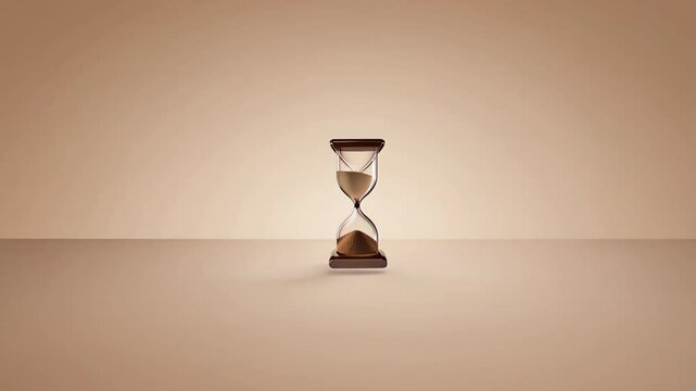 Hourglass with golden sand falling, evoking the idea of inevitable change, transitions, and the urgency of time slipping away.