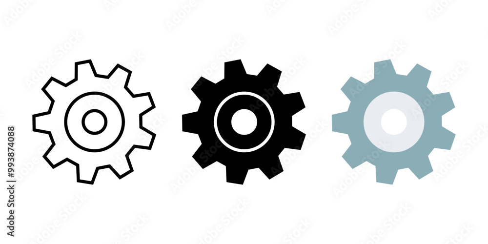 Poster set of gear icons. setting sign. for mobile concept and web design. vector illustration on white bac