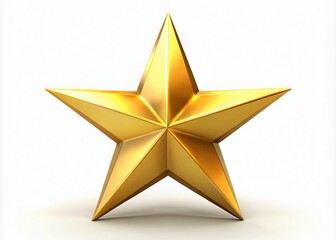 Obraz premium Bright Gold Star on a White Background Symbolizing Achievement, Success, and Recognition in Awards