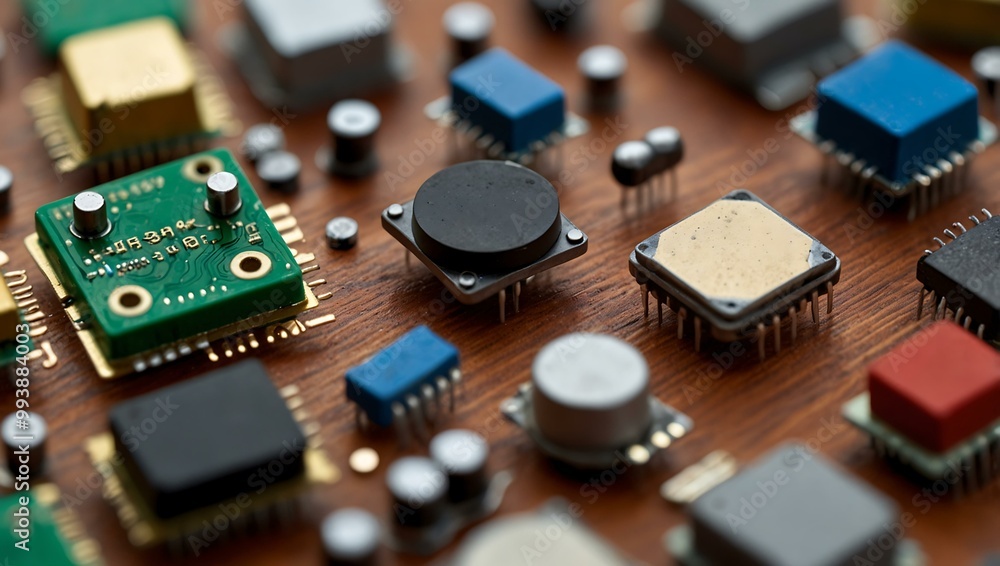 Poster microelectronic components for circuits.