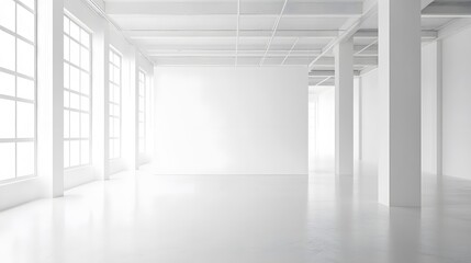Fototapeta premium White open space, blank wall. 