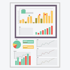 Financial report, Strategy, Marketing, Accounting, Finance analysis, Business analysis vector illustration set