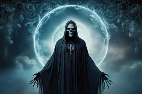 Ethereal Phantom Silhouette Against Captivating Lucid Backdrop