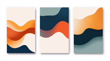 set of  three frame  Modern Abstract Covers Set Featuring Colorful Geometric Backgrounds - Minimalist Design Vector Illustration