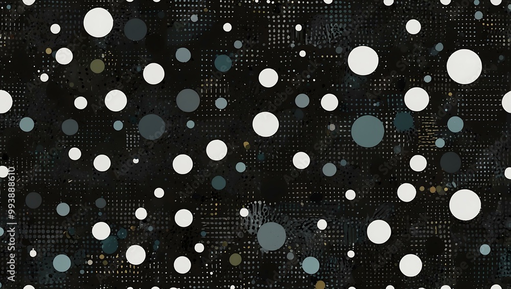 Poster modern halftone pattern with randomly sized dots.