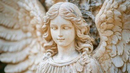 Antique angel sculpture art print for t-shirt graphics, banners, posters, and more. 