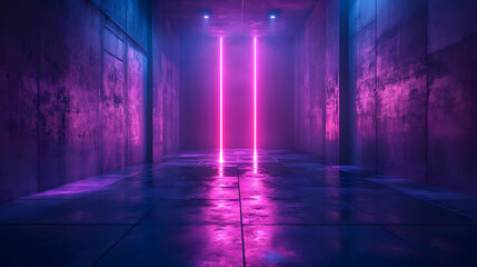 Abstract 3D Background with Neon Lights