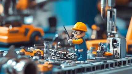 Skilled Mechanic Repairing Industrial Machinery in Workshop