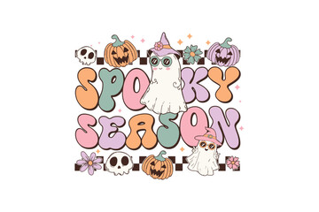 Obraz premium Spooky season, Retro Halloween Sublimation T shirt design