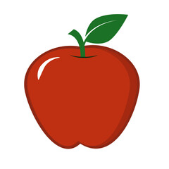 Apple fruit vector. Apples split in half. Healthy fruit Apple fruit on withe background.