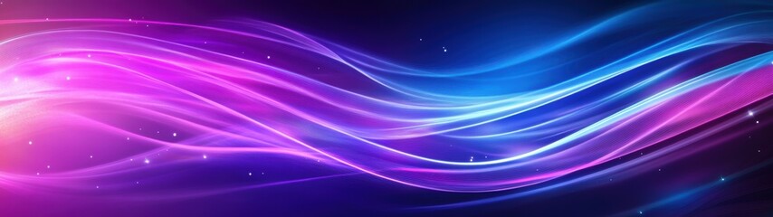 Abstract Blue and Purple Light Waves Background Design