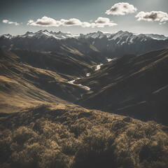 mountains in the snow