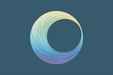 Elegant Swirl Gradient Crescent Shape in Cool Hues for Nature Posts and Blog Illustrations