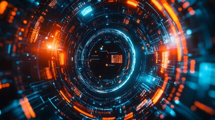 Obraz premium Abstract tech background. Futuristic technology interface. 