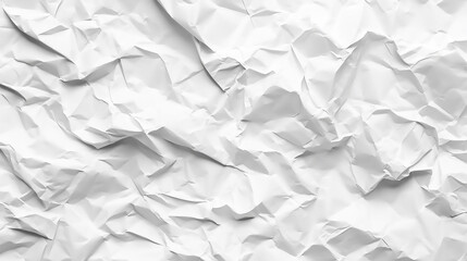 Obraz premium White crumpled paper texture background. A white poster with a crumpled and creased texture, isolated against a white background, 