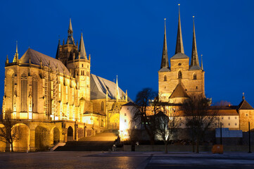 Erfurter Dom St. Marien und Kirche St. Severi, Erfurt,Thüringen, Deutschland