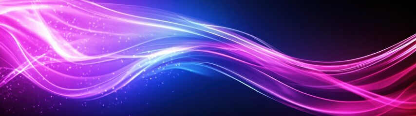 Obraz premium Abstract Purple Pink Light Lines on Dark Blue Background
