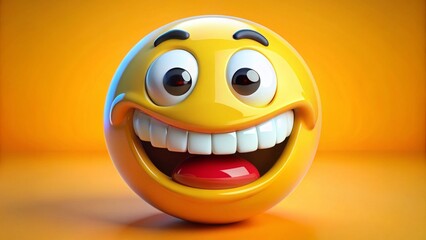 Fototapeta premium Cheerful Smiley Face Emoji Representing Positive Dental Care and Oral Health Awareness Concept