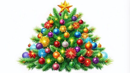 Christmas Tree Clipart with Transparent Background for Holiday Designs and Festive Projects