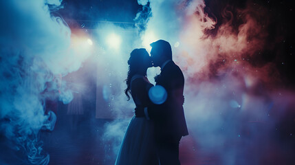 Naklejka premium Wedding part first dance of bride and groom