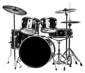 PNG Black and silver drum kit drums percussion black.