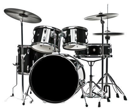PNG Black and silver drum kit drums percussion black.
