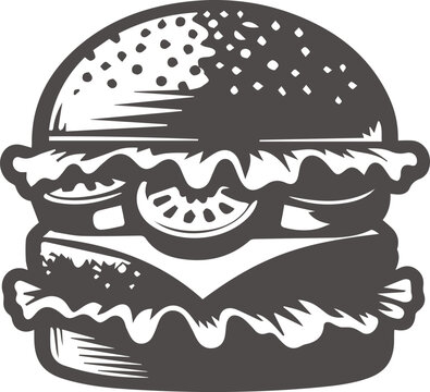 recommend clip art: Burger Vector Silhouette Collection Fast food Vector illustration_03