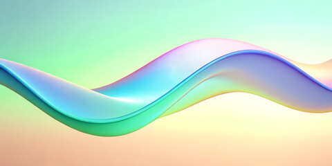 Obraz premium graphic background, displays a smooth, flowing motion in a gradient of colors, resembling a wave-like or liquid-like form