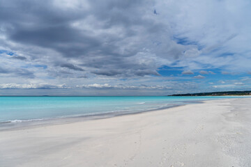 Tropical beach with white sand and turquoise sea in Tuscany Italy at Spiagge Bianche