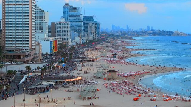 Promenade of tel aviv, evening