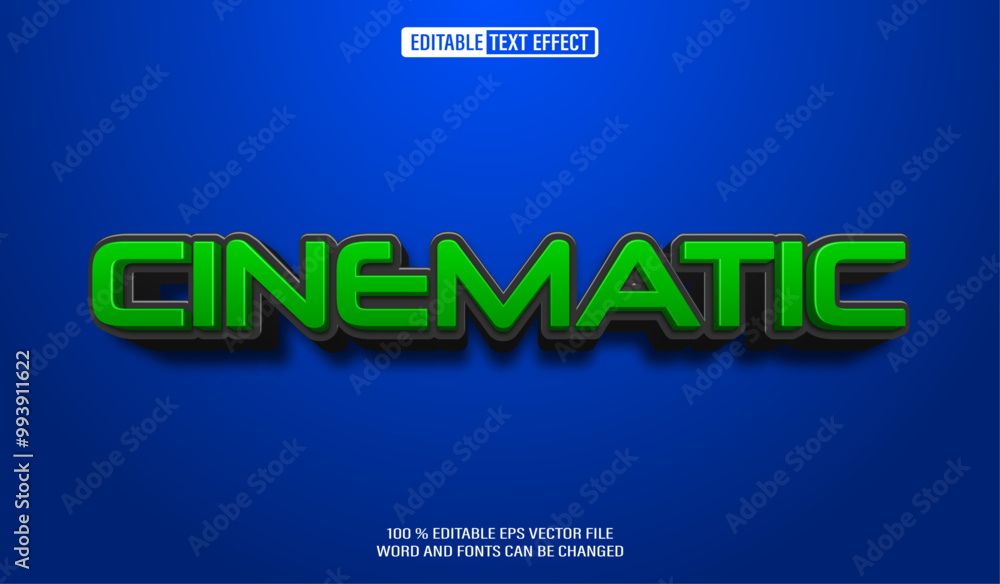 Poster editable 3d text style effect - cinematic text effect template