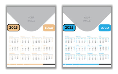 calendar design set, 2025 wall calendar design template