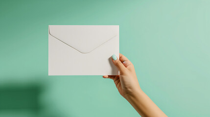 Fototapeta premium hand holding envelope