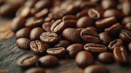 Naklejka premium The Rich Coffee Bean Closeup