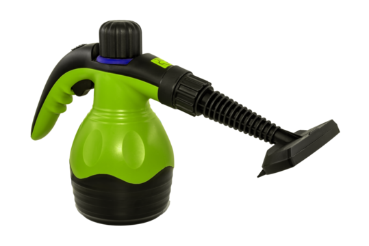 Handheld steam cleaner on white background. Steam cleaner isolate