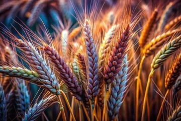 Close-Up of Dark Rye Grain Texture with Rich Colors and Intricate Details Against a Soft Background