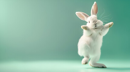 A cool bunny dancing for the upcoming easter sale