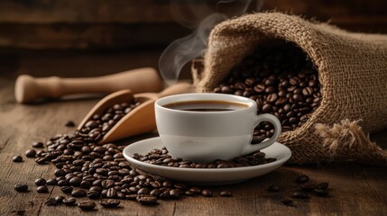 The Coffee Cup with Beans