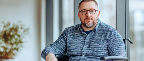 European Individual in Wheelchair Looking Thoughtful