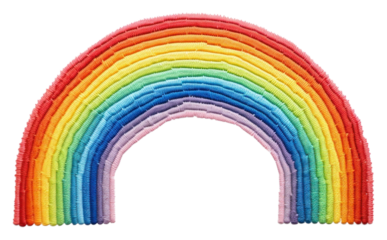 PNG Rainbow in embroidery style creativity spectrum clothing.