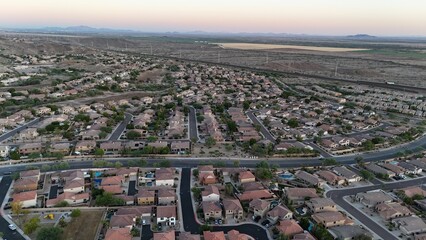 Suburban Western Neighborhood in Southwest - Drone 