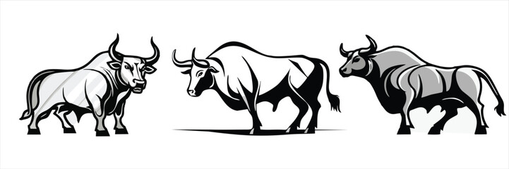 set of cow vector illustration logo design 