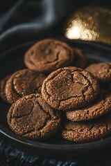 Fototapeta premium Close-up of a Plate of Delicious Chocolate Chip Cookies.