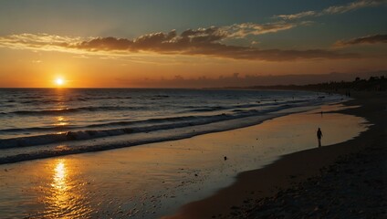 Sunset at the beach.
