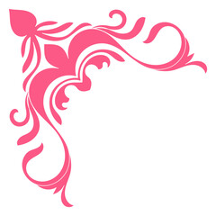 Pink classic vintage corner on white background