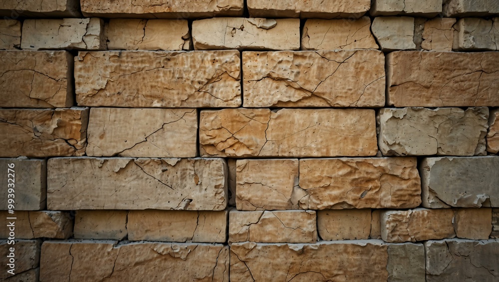 Poster textured stone wall with cracks and patterns.
